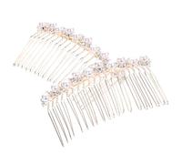 JHKNNK Elegant Bridal Side Hair Combs Resistant to Discoloration Alloy Material 2pcs with Rhinestones and Easy to Use Wedding Hair Accessories for Brides at Prom and Dance