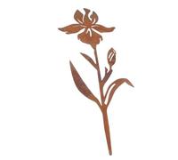 JHKNNK Flower Garden Stakes Rustic Flower Shape Iron Metal Decorations with Fine Workmanship Versatile Outdoor Decoration for Outdoor Spaces Brown Vintage Country Style
