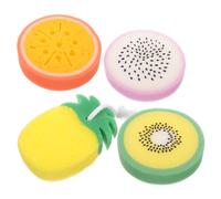 JHKNNK Fruit-Shaped Body Wash Sponges 4Pcs Exfoliating Shower Scrubber Soft Bath Sponge 5.31In for Men Women Bathroom Accessories