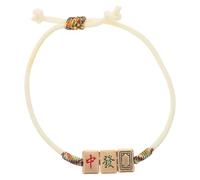 JHKNNK Handmade Feng Shui Mahjong Bracelet with Simple Design Alloy Gold Wire Rope for Mahjong Enthusiasts in Formal Occasions
