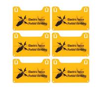 JHKNNK High Voltage Electric Fence Risk Signs 6Pcs Plastic Warning Labels Pre-Drilled for Outdoor Farm and Garden Fences