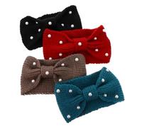 JHKNNK Knitted Wool Headbands Comfortable and Warm Hair Bands 4pcs for Women with Bow Knot Design to Protect Head and Ears from Cold, for Outdoor and Skating Activities