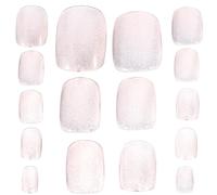 JHKNNK Manicure False Nail Press on Nails 24 Pcs Pink Glitter Design Abs Material Easy to Use Simple to Decorate Unique Style Salon and Daily Decoration
