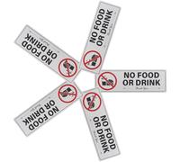 JHKNNK No Eating or Drinking Safety Signs 5 Pieces, Self-Adhesive Workshop Warning Stickers for Indoor and Outdoor Walls, Food and Drink Restriction Labels for Public Workspaces
