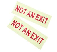 JHKNNK Not an Exit Sign Emergency Indicator Label 2Pcs 10X3.5 Inch Glow-In-The-Dark Self-Adhesive Sign for Door Use in Offices and Public Buildings