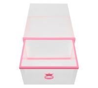 JHKNNK Plastic Thickened Shoe Organizer Box Drawer Style 33X23X14Cm for Shoe Storage in Wardrobe Unisex Pink Frame White Container