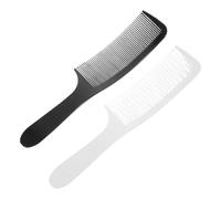 JHKNNK Professional Round-ended Teeth 2pcs Cutting Hairdressing Curved Combs Non-slip Polymer Handles with -ended Teeth Sturdy Barber Fade Styling Tools and Men Salon and Barbershop Use
