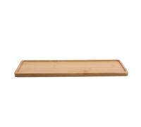 JHKNNK Rectangular Bamboo Plant Tray with Raised Edges Drainage Base Plate for Balcony Garden Office Succulent and Flower Pots