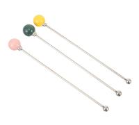 JHKNNK Reusable Metal Stirring Rods 3Pcs Candy Colour 304 Stainless Steel Cocktail Swizzle Sticks for Bar and Juice Mixing Random Color