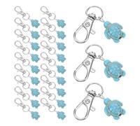 JHKNNK Sea Turtle Keychains Bulk 30Pcs Blue Mini Animal Keyrings Lightweight Travel Accessories for Women and Men Party Favors