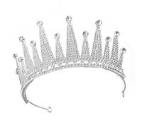 JHKNNK Silver Bridal Rhinestone Crown Hair Accessory with Secure Fit for Women, Wedding and Prom, Crafted Zinc Alloy Headband, Gorgeous Sparkling Hairstyle Decoration