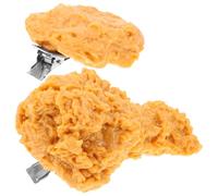 JHKNNK Small Fried Chicken Hairpins 2Pcs Set for Women, Creative Food-Shaped Hair Clips with Chicken Leg and Nugget, Suitable for Everyday and Festive Hairstyles