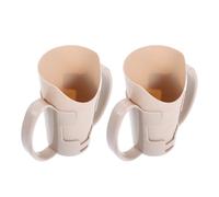 JHKNNK Stable Portion Cup 2Pcs Plastic Tumbler with Double Handles and Drip-Resistant Cut Out Spout for Disabled Elderly Adults in Medical Care Settings