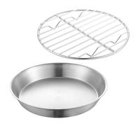 JHKNNK Stainless Steel Grill Plate with Cooling Rack for Roasting and Baking, Multi-Purpose Pan for BBQ and Cake Preparation