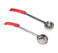 JHKNNK Stainless Steel Portion Ladle 2 Ounce Pizza Sauce Spoon Set 2 Pieces with Long Handle Suitable for Family Kitchen and Serving