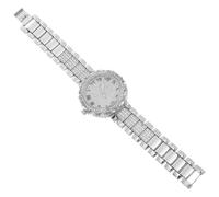 JHKNNK Women Rhinestone Quartz Wristwatch Silver Steel Strap | Hand Set Crystals, Shiny Dial Finish, Adjustable Band, Daily Splash Proof, for Work and Date Night Random Style