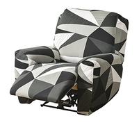 JHLD 1/2/3 Seater Stretch Recliner Cover, Printed Recliner Chair Cover With Side Pocket Machine Washable Recliner Slipcovers Recliner Protector For Living Room-A-1 seater
