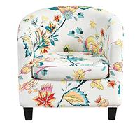 JHLD Club Chair Slipcover 2 Piece, Printed Tub Chair Cover soft Spandex Stretch club chair cover Armchair Chair Slipcovers With Elastic Bottom Removable Washable -C-2 Piece
