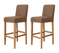 JHLD Jacquard Bar Stool Covers, Stretch Barstool Slipcover Furniture Chair Seat Cover Elastic Dining Chair Covers Removable Washable For Short Back Chair-coffee-set of 2