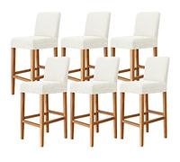 JHLD Jacquard Bar Stool Covers, Stretch Barstool Slipcover Furniture Chair Seat Cover Elastic Dining Chair Covers Removable Washable For Short Back Chair-cream-set of 6
