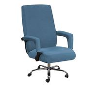 JHLD Spandex Office Chair Covers, Stretch Computer Office Chair Covers Jacquard Rotating Chair Slipcovers With Zippers Removable Washable For Computer Chair-Dusty Blue-Large