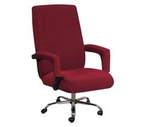 JHLD Spandex Office Chair Covers, Stretch Computer Office Chair Covers Jacquard Rotating Chair Slipcovers With Zippers Removable Washable For Computer Chair-Wine red-XL