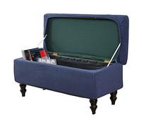 JHLD Stretch Ottoman Cover Rectangle, Ottoman Slipcovers soft Removable Washable Footstool Protector Covers Elastic Storage Ottoman Slipcover For cats dogs -navy blue-large