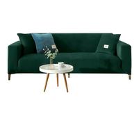 JHLD Stretch Sofa Cover For Dogs, Universal Couch Cover Velvet Sofa Slipcover Non Slip Furniture Protector Washable With Non Slip Foam-dark green-Medium