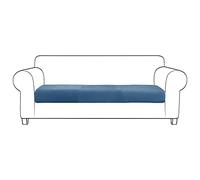 JHLD Stretch Sofa Seat Cushion Covers, Large Velvet Sofa Cushion Covers Couch Cushion Cover Furniture Protector Machine Washable Sofa Seat Cover For Living Room-Dark blue-3-seater