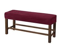 JHLD Upholstered Bench Slipcover, Velvet Dining Room Bench Covers Stretch Bench Seat Protector Elastic Dining Bench Cover Removable Washable For Living Room-Wine red-Large