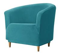 JHLD Velvet Club Chair Slipcover, Soft Tub Chair Cover Stretch Tub Chair Slipcover Couch Cover For Living Room Bedroom-Teal-Club Chair