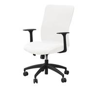 JHLD Velvet Office Chair Cover, Universal Computer Office Chair Covers Stretch Desk Chair Covers Removable Washable Rotating Chair Slipcovers For Rotating Chair-White-Medium