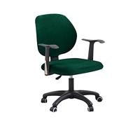 JHLD Velvet Office Chair Covers 2 Piece, Rotating Chair Slipcovers Stretch Computer Office Chair Covers soft Desk Chair Covers For Rotating Chair -dark green-Small