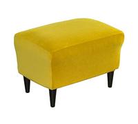 JHLD Velvet Ottoman Cover Rectangle, Ottoman Slipcovers Stretch Footstool Protector Covers soft With Elastic Bottom Storage Ottoman Slipcover For cats dogs -yellow-small