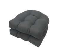 JhLeLce Patio Chair Cushions Set of 2: U Shaped Wicker Seat Cushion 19"x19"Tufted Outdoor Chair Replacement Cushions for Patio Furniture Garden/Office/Dining Rocker Loveseat Pads