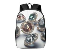 JHLMN Backpack Geometric circle Travel Casual Laptop Backpack 17 inch Waterproof Hiking Daypack for Men Women, Gems Diamond Jewelry Jewels Luxury, One Size, Travel Backpacks