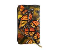 JHLMN Black and Halloween Ghost Women's Wallets Ladies Credit Card Holder Slim Thin Leather Clutch Cell Phone Handbag for Women, Monarch Butterflies, One Size, Classic