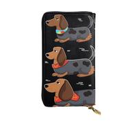 JHLMN Black and Halloween Ghost Women's Wallets Ladies Credit Card Holder Slim Thin Leather Clutch Cell Phone Handbag for Women, I Love My Dog Dachshunds, One Size, Classic
