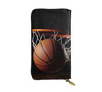 JHLMN Black and Halloween Ghost Women's Wallets Ladies Credit Card Holder Slim Thin Leather Clutch Cell Phone Handbag for Women, Basketball, One Size, Classic