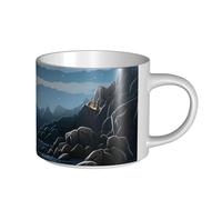 JHLMN Ceramic Coffee Mug 15 oz Coffee Cup with Large Handle Tea Cup Santa Claus Lighthouse Novelty Tea Mugs Large Porcelain Travel Mugs for Men Women Office Work