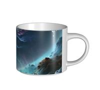 JHLMN Ceramic Coffee Mug 15 oz Coffee Cup with Large Handle Tea Cups 3D Graphics Universe Space Novelty Tea Mugs Large Porcelain Travel Mug for Men Women Office Work