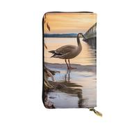 JHLMN Colorful Glass Bottle Women's Wallets Ladies Credit Card Holder Slim Thin Leather Clutch Cell Phone Handbag for Women, Wild Goose By the Bridge, One Size, Classic