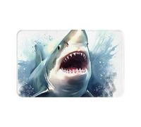 JHLMN Flannel Doormat Absorbent Non-Slip Floor Mat Shark in The Sea Welcome Door Mats Personalised Entry Way Mat Washable Bath Rug for Outdoor Kitchen Bedroom 20 X 31.5 Inch