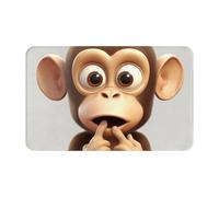 JHLMN Flannel Doormat Absorbent Non-Slip Floor Mat The Silent Monkey Welcome Door Mats Personalised Entry Way Mat Washable Bath Rug for Outdoor Kitchen Bedroom 20 x 31.5 inch