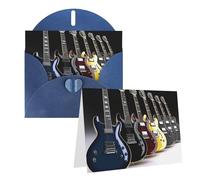 JHLMN Greeting Cards electric guitar Thank You Cards with Envelopes Happy Birthday Card Personalized Pearl Paper Wedding Card 4 x 6 Inch Blank Note Cards for Party All Occasions