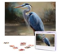 JHLMN Heron Jigsaw Puzzles 1000 Pieces Wooden Puzzle Personalized Photo Puzzle for Adults Picture Puzzle Custom Puzzle Wedding Puzzle for Birthday Valentines Day Anniversary