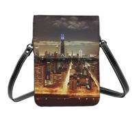 JHLMN Leather Small Crossbody Bags for Women Cell Phone Purse Cellphone Wallet Chicago City Cell Phone Bag