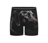 JHLMN Men's Underwear Soft Breathable Boxer Brief Moisture-Wicking Stretch Mens Boxer Black Labrador Trunks for Men, Black, M