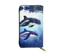 JHLMN Orca Killer Whale Women's Wallets Ladies Credit Card Holder Slim Thin Leather Clutch Cell Phone Handbag for Women