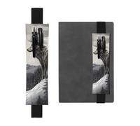 JHLMN Pen Holder for Notebook Adjustable Elastic Band Pencil Holder Snow Mountain Lone Wolf Bookmark PU Leather Pen Sleeve Pouch Pencil Case Book Marks Page Marker for Planners Journals Book